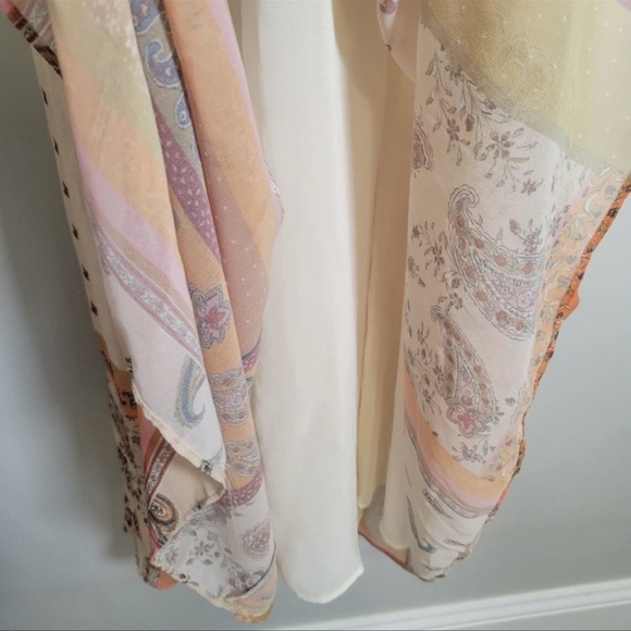 Zara Midi Boho Ruffle Orange and Mustard Patch Print Dress - Picture 5 of 6